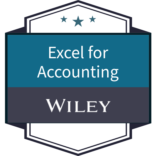 Badge with the text 'Excel for Accounting' and the Wiley logo