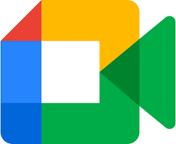 Google Meet logo with a white video camera icon inside a green, yellow, red, and blue geometric shape