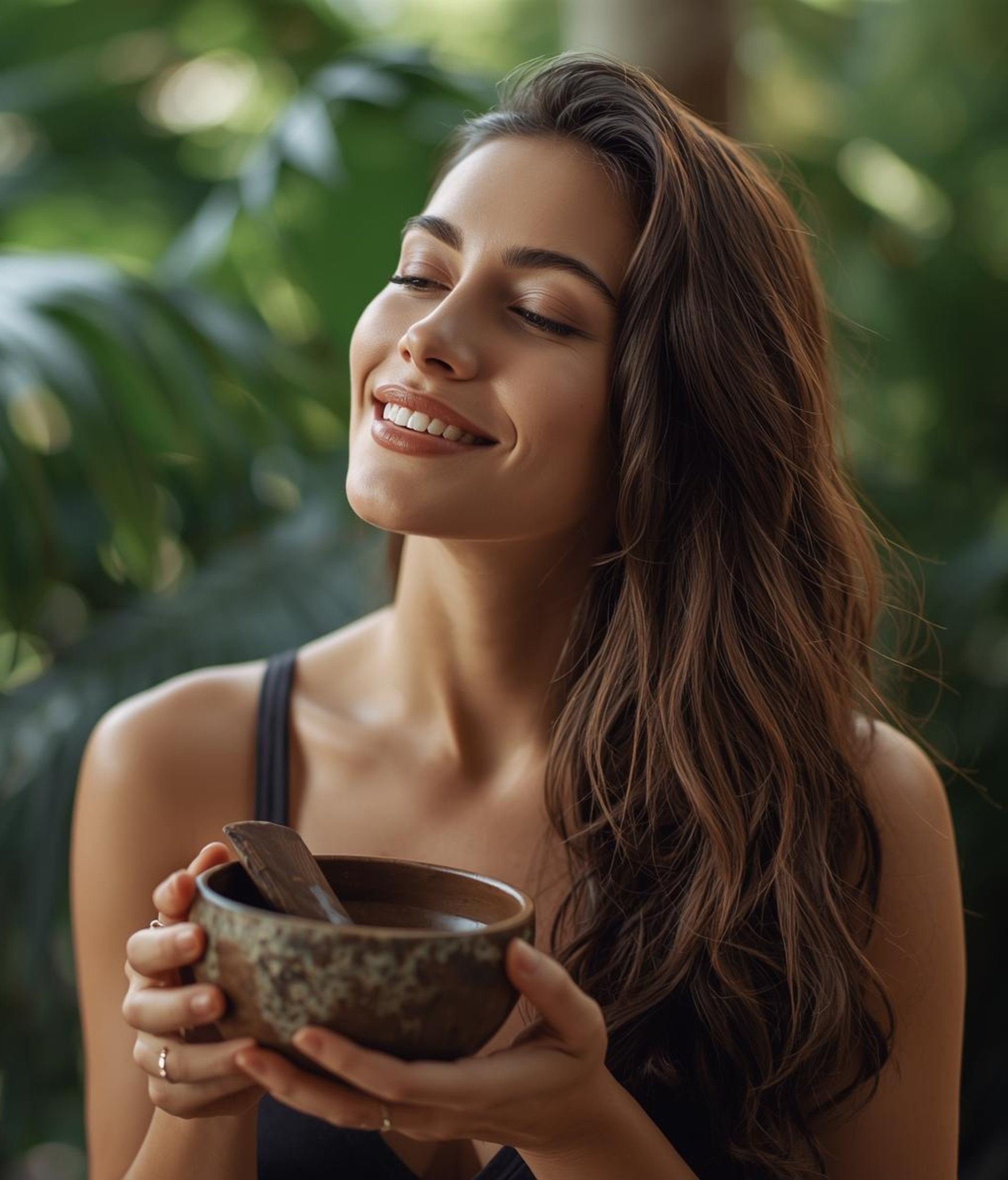 Woman drinking Kava