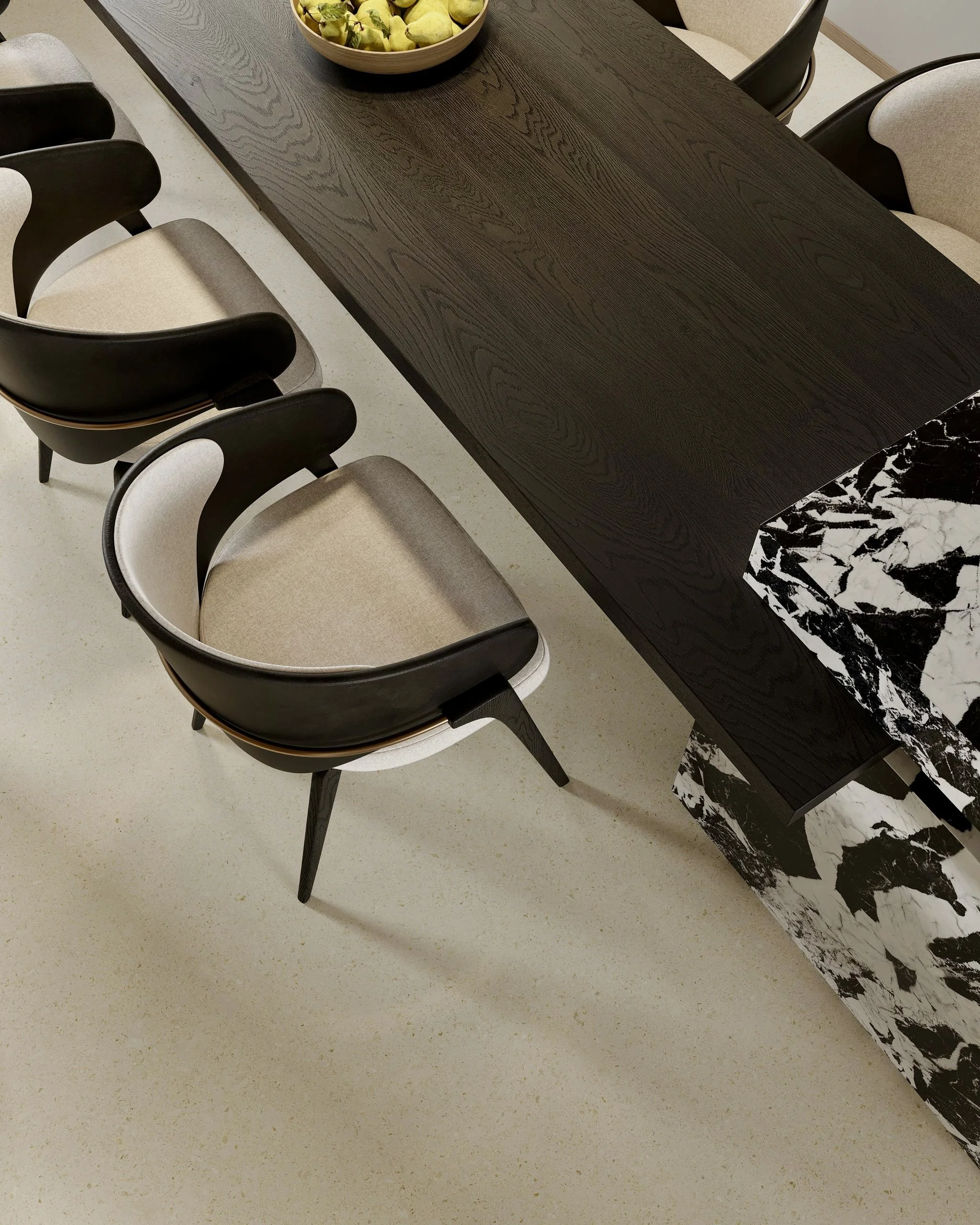 Sereno Beige porcelain tile used across floors and walls in a calm contemporary interior