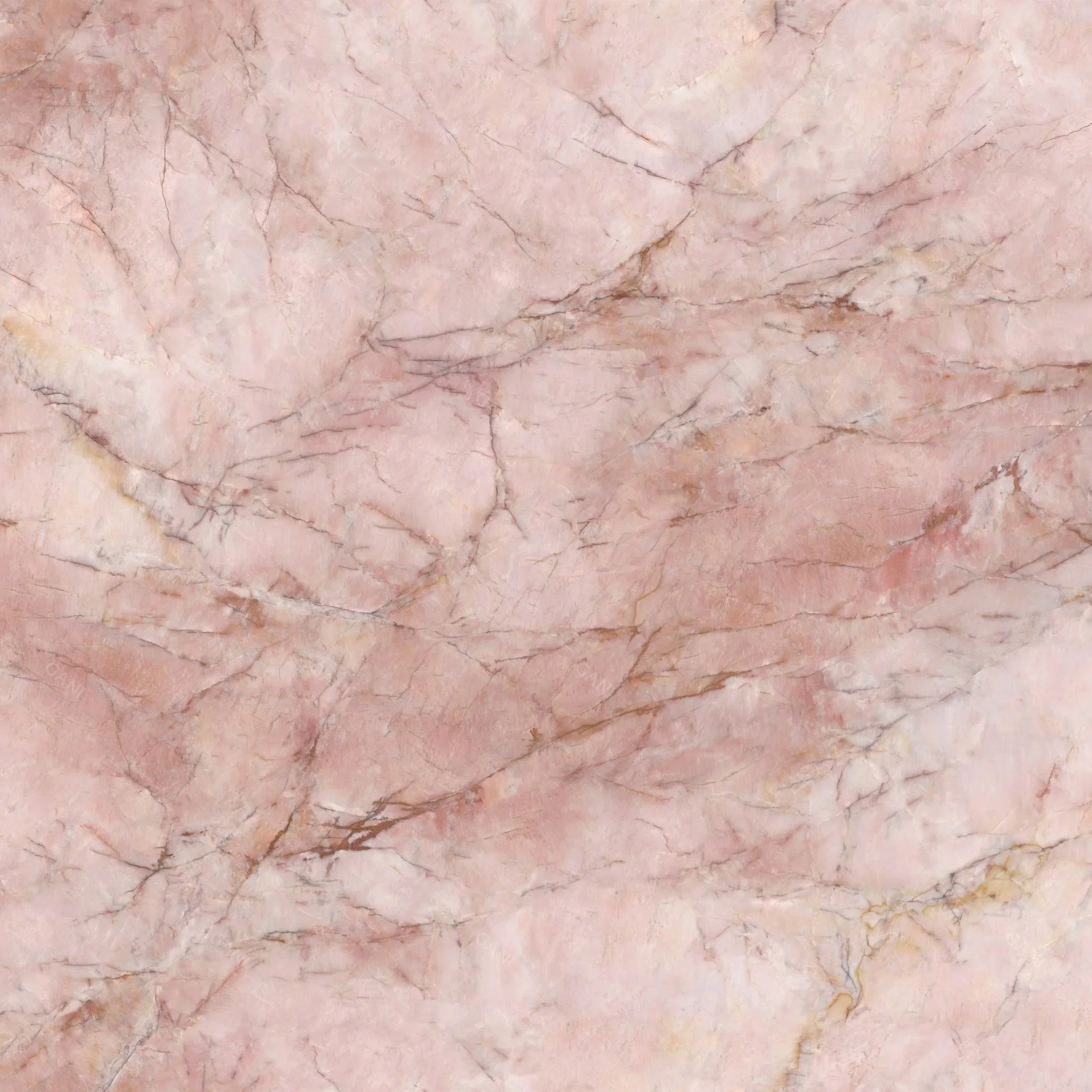 Cristallo Pink Quartzite porcelain surface with soft rose tones crystal-like depth and sequential connected veining