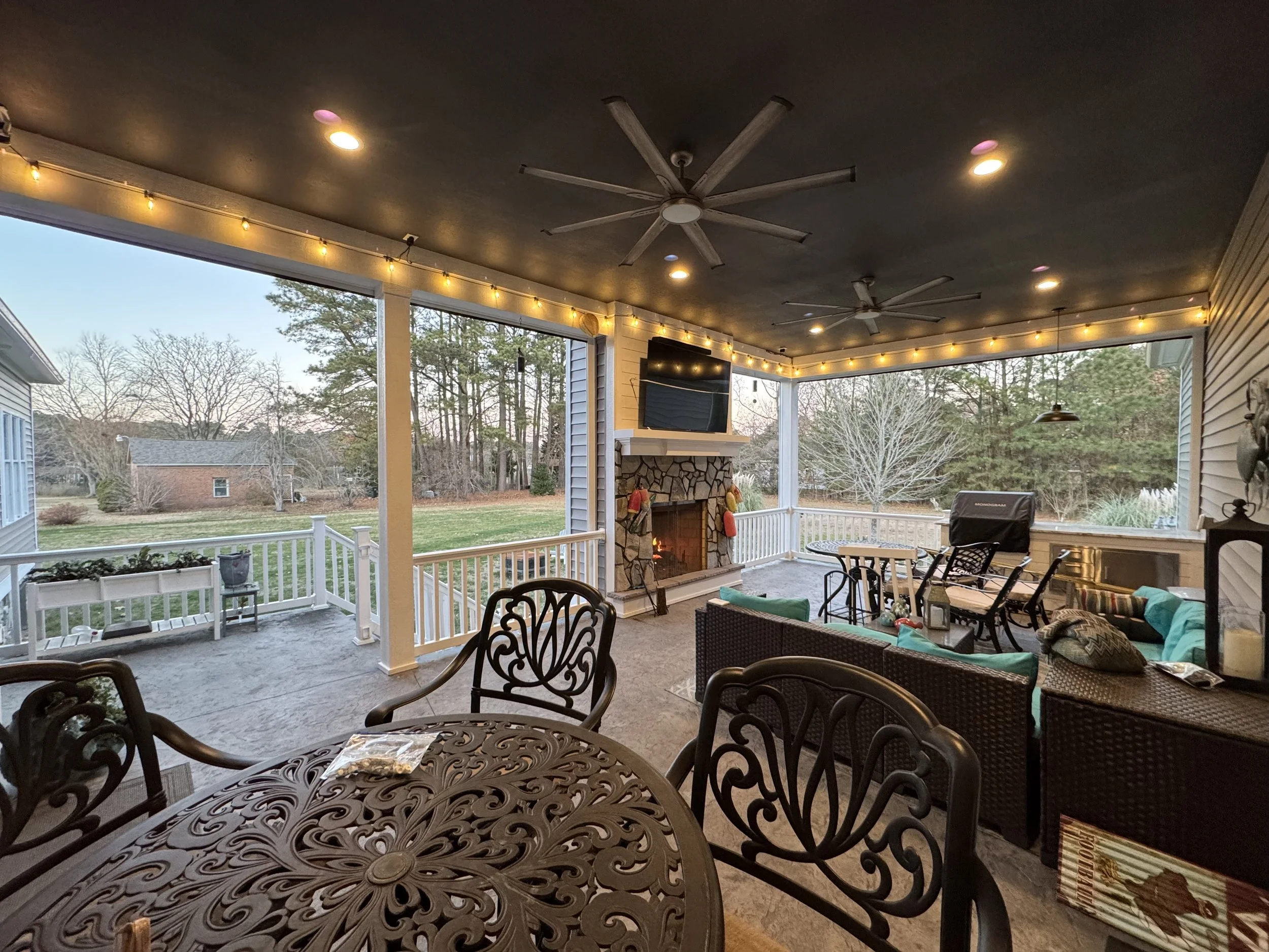 Motorized Clear Vinyl Curtain Yorktown