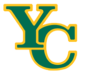 Logo with the letters Y and C intertwined in green and yellow.