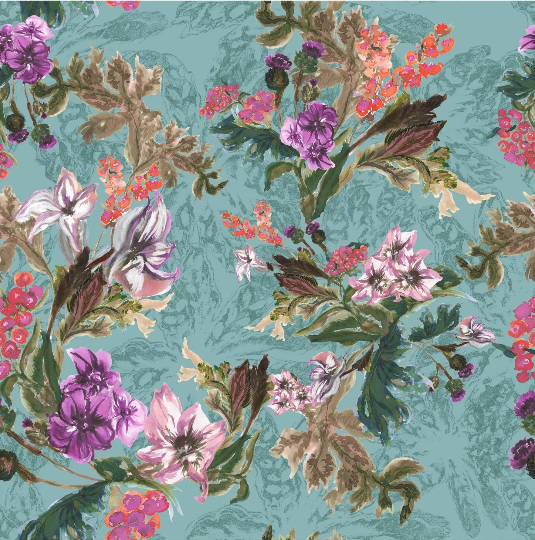 Watercolor Floral Tropical 