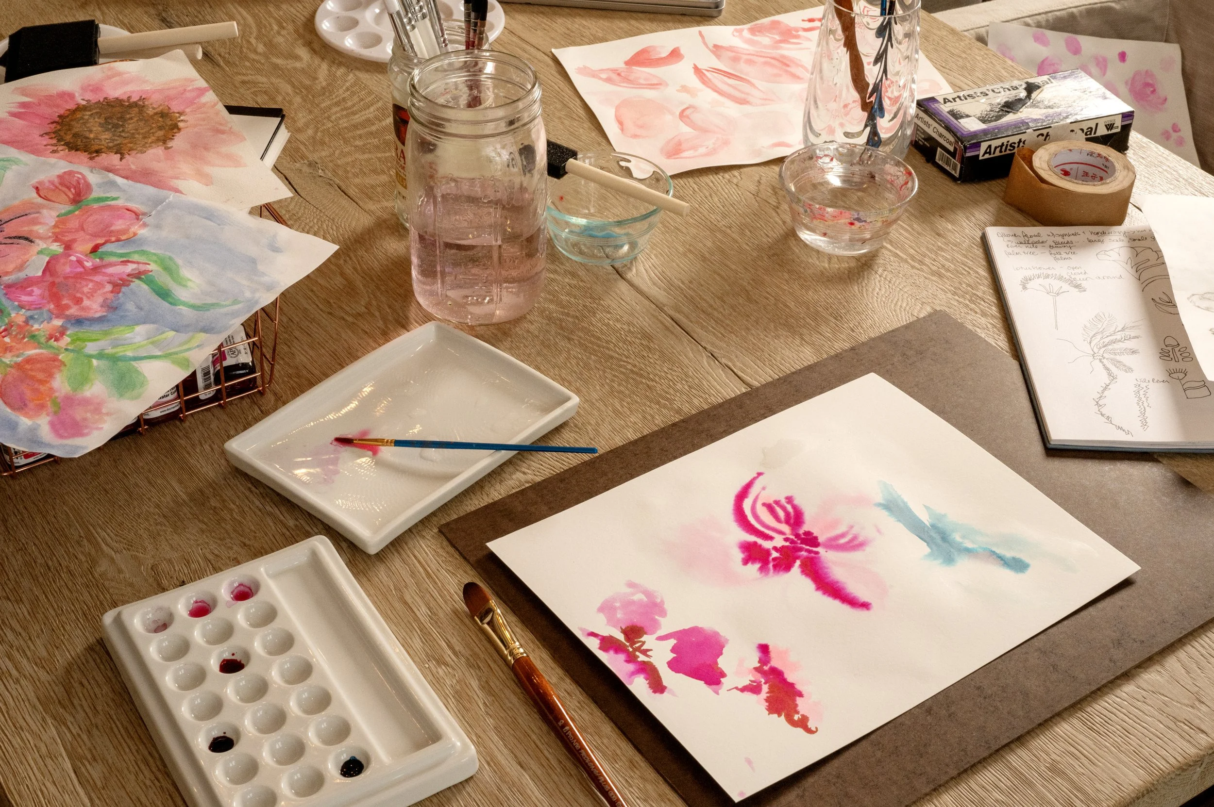 watercolor.floral.process.handmade.art