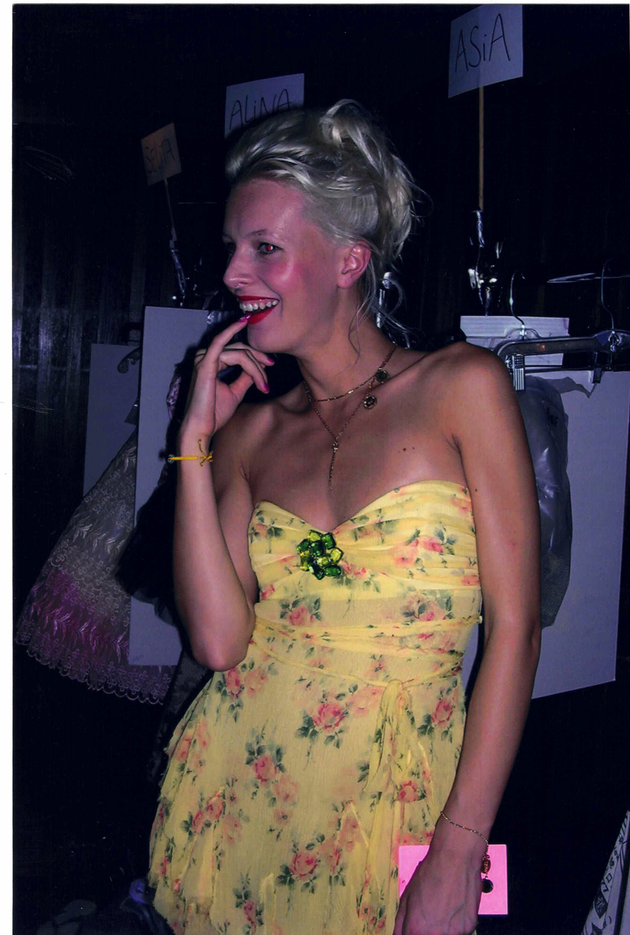 Model backstage Betsey Johnson NYC Show.