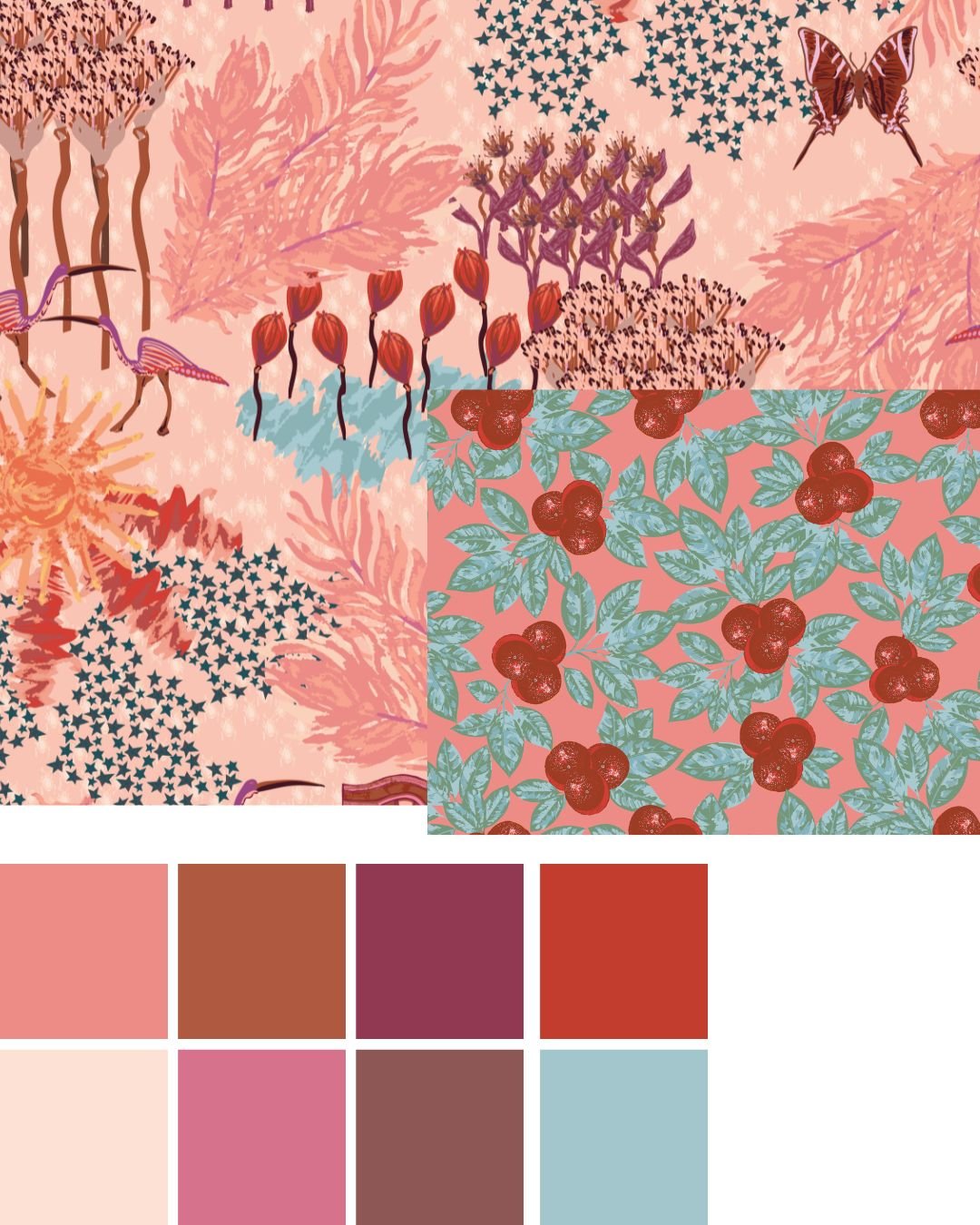 fruit blooms and novelty motifs