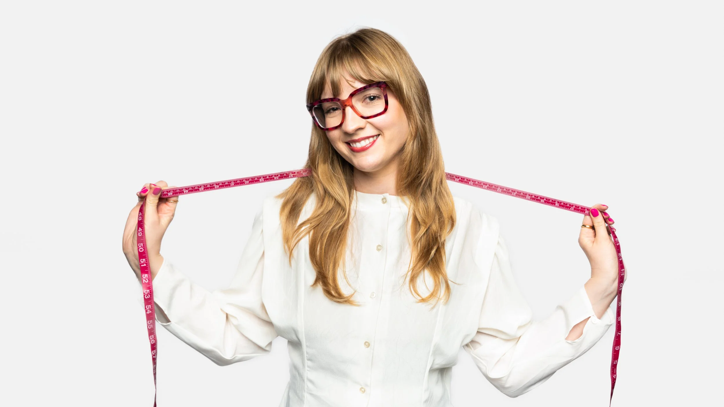 Portrait of St Louis fashion designer Sarah Skelly in studio