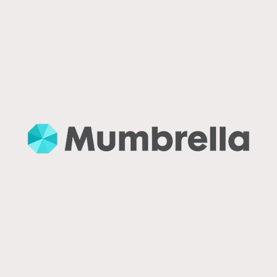 Logo of Mumbrella featuring a blue geometric umbrella icon and the word 'Mumbrella' in black text.