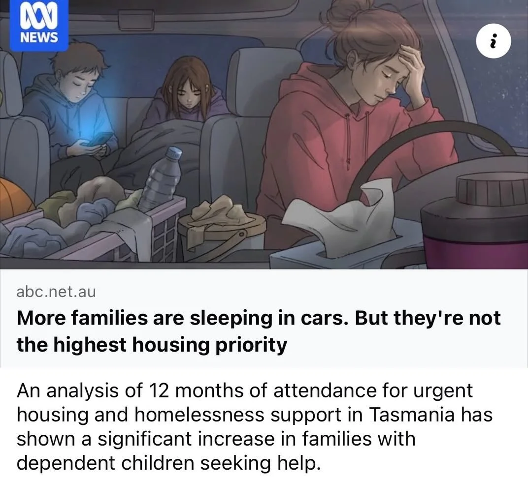 Two headlines released this morning. Compare the pair

Hobart has the highest relative Short Stay properties of any capital city in Australia, while Tasmanian families and children are living in cars.

Despite doubling rates, more short stay properti