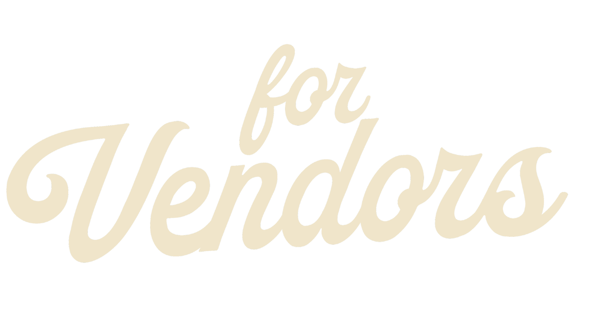 Text reads 'for vendors' in cursive font on black background.