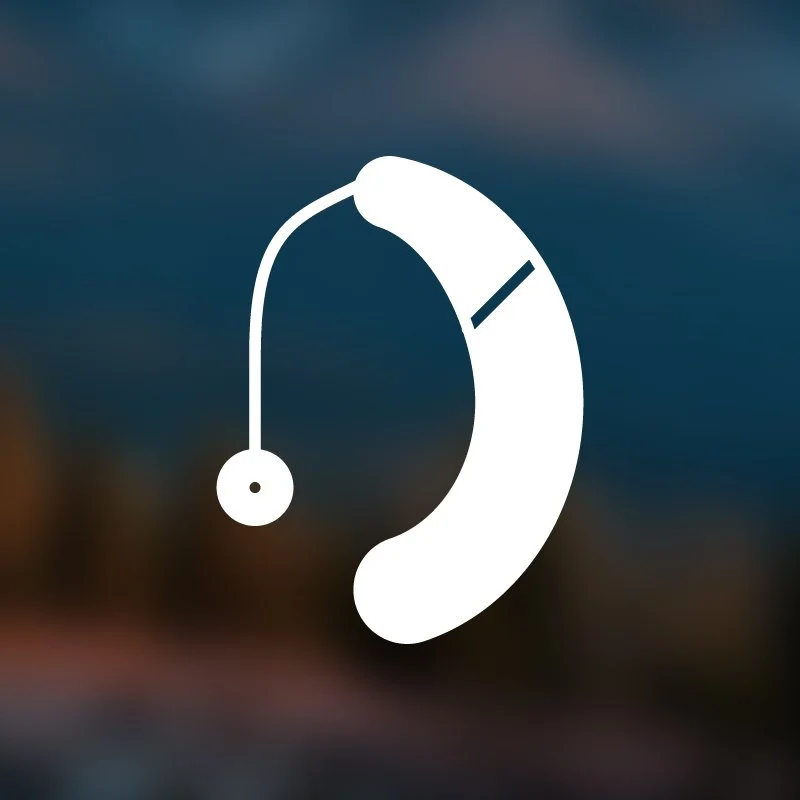 Icon of a telephone receiver with a headset microphone