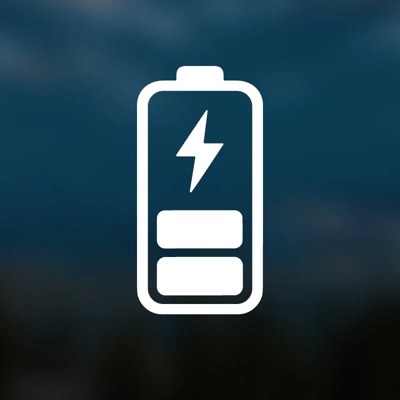 Icon of a phone battery with a lightning bolt inside, indicating charging or low battery status.