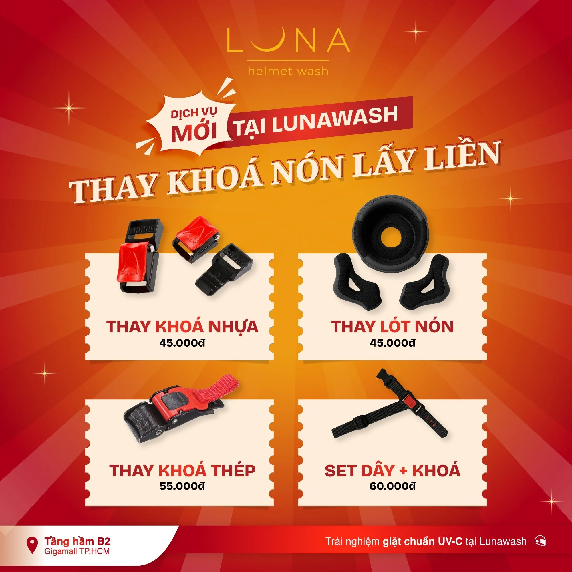🔥 LUNAWASH GIỚI THIỆU DỊCH VỤ MỚI: THAY KH&Oacute;A N&Oacute;N V&Agrave; THAY LỚP L&Oacute;T 🔥
Kh&ocirc;ng chỉ giặt sạch &ndash; Lunawash giờ đ&acirc;y c&ograve;n gi&uacute;p chiếc n&oacute;n của bạn &ldquo;t&aacute;i sinh&rdquo; to&agrave;n diện h