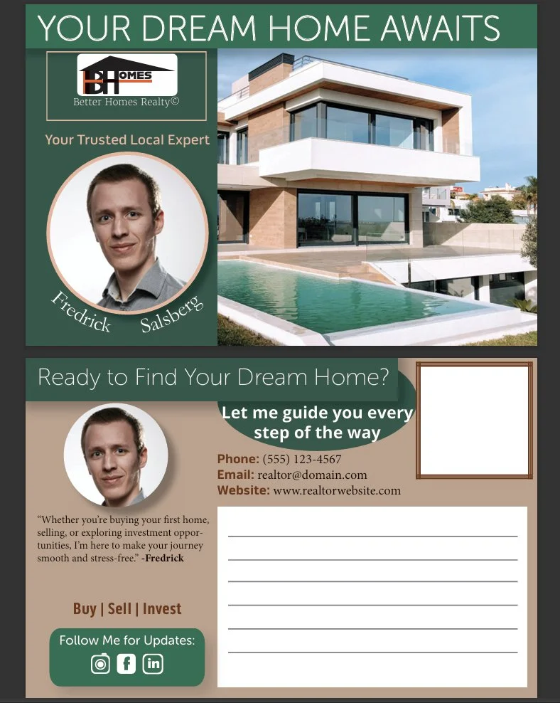 InDesign Green House postcard