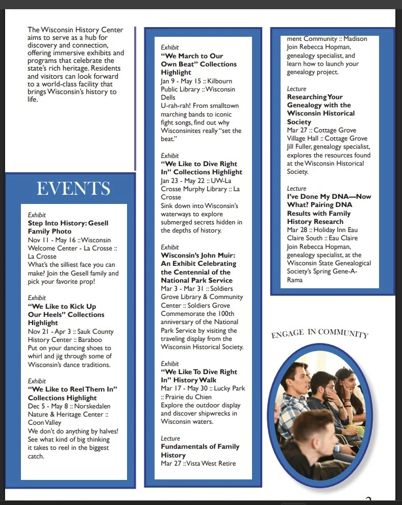InDesign Wisconsin History Newsletter page 2