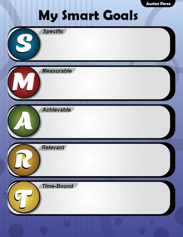 Colorful Smart Goals Template