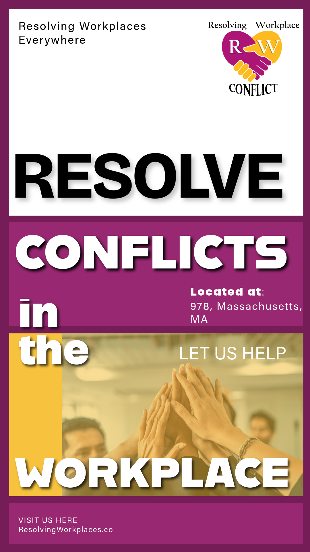 Adobe Express two-toned Conflict Resolution Facebook long post.