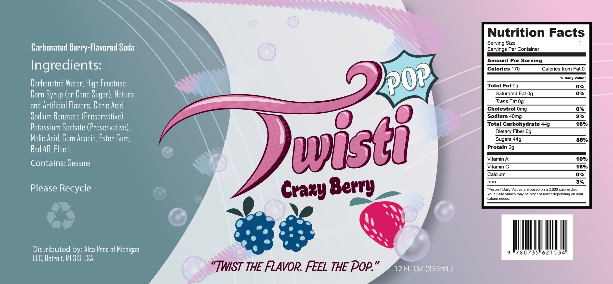 TwistiPop Drink Label