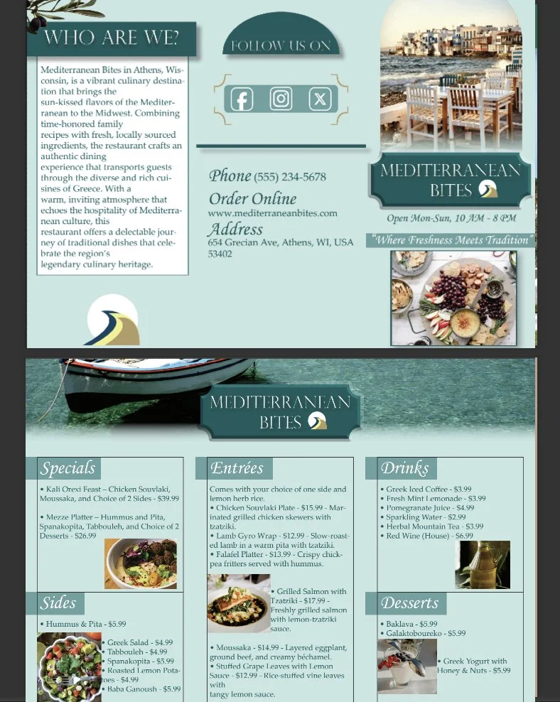 InDesign Mediterranean Menu 