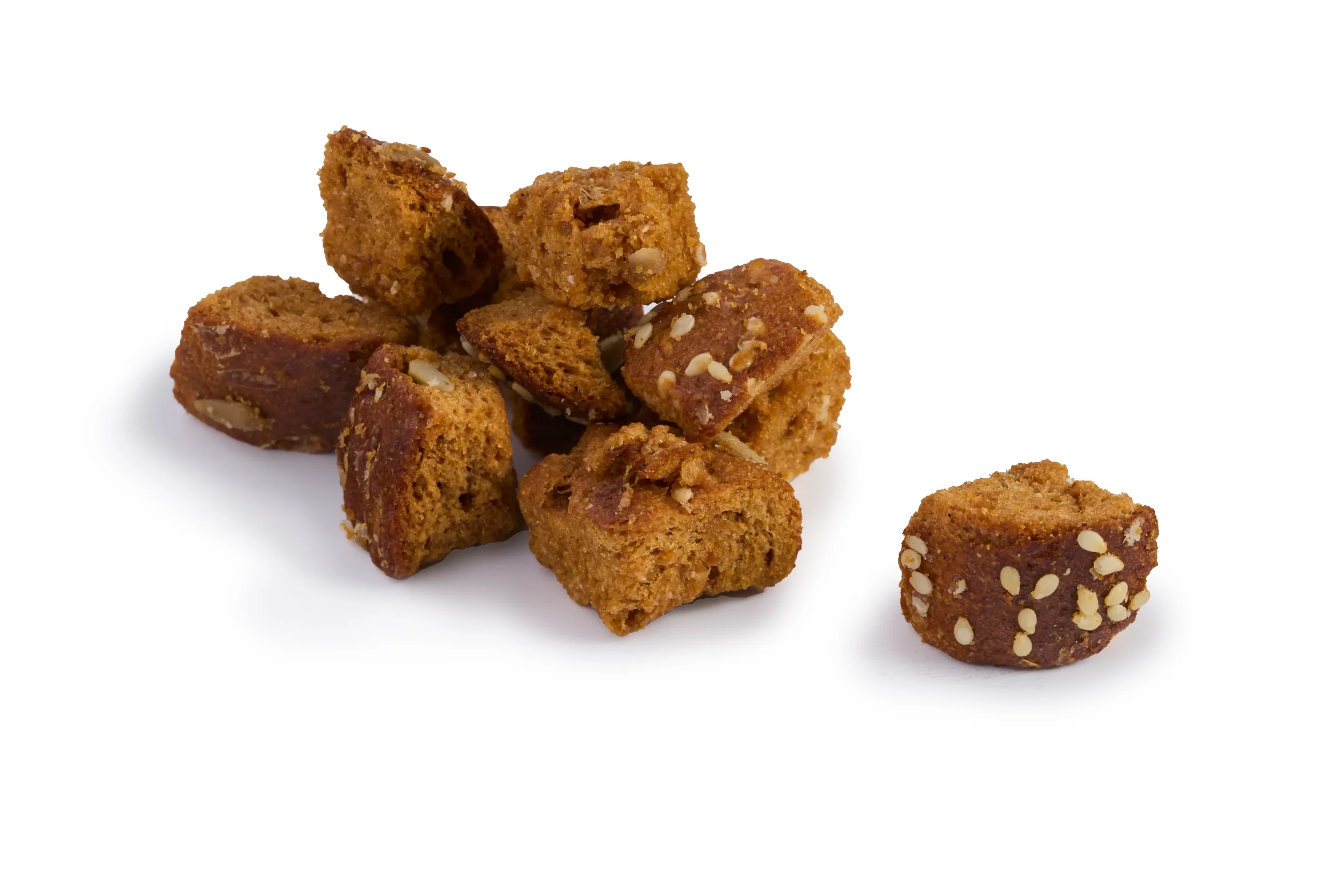 Toasted Garlic Croutons are bread cubes toasted with olive oil, garlic and salt to create a savory, crunchy and highly addictive snack.