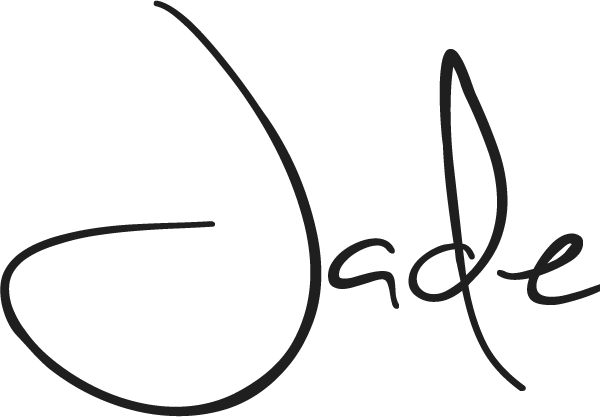 A handwritten message saying "Jade".