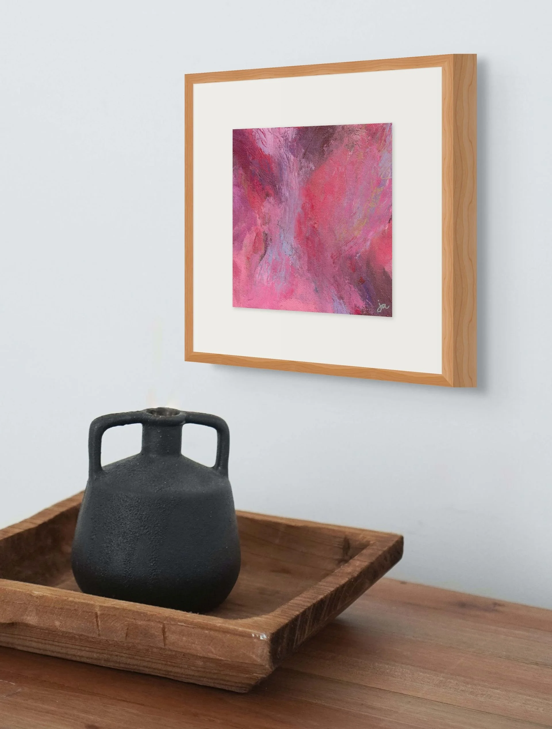 Intrusive — 7 x 7 in, Acrylic on Raw Canvas