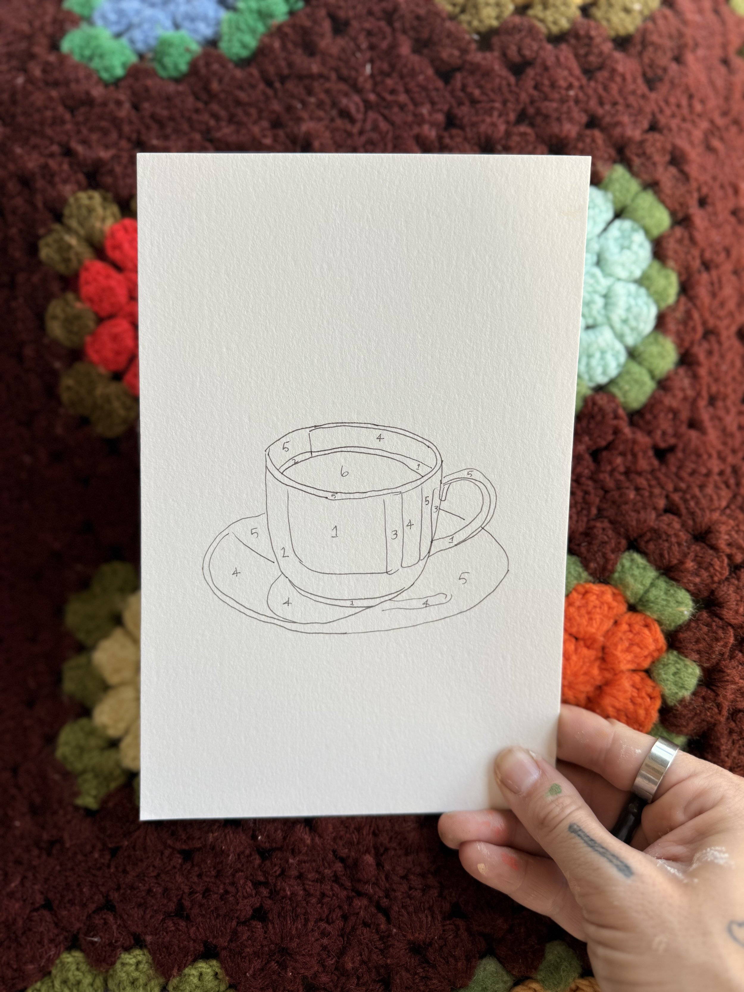 Coffee Mug - Handmade Paint by Number