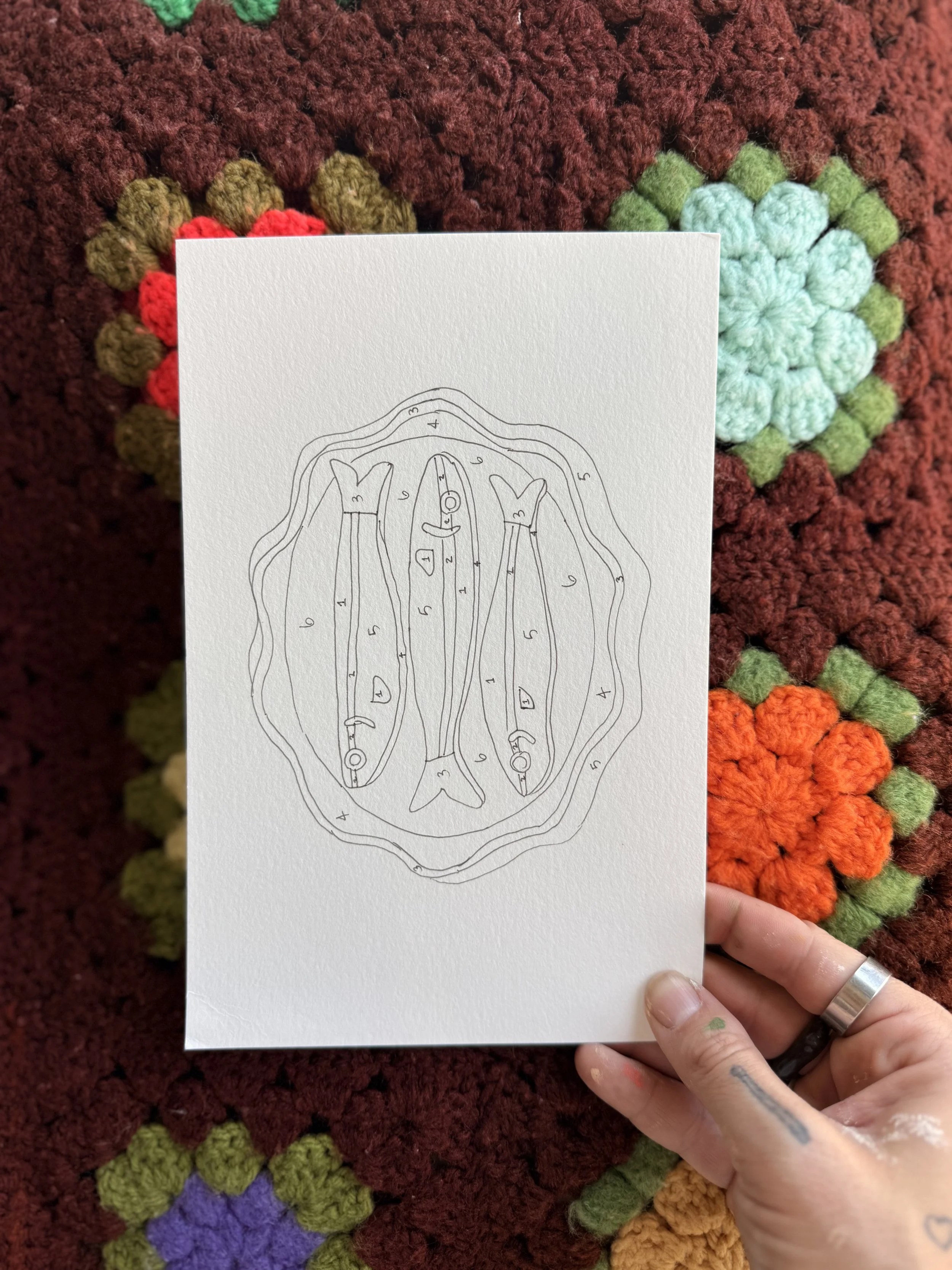 Sardines - Handmade Paint by Number