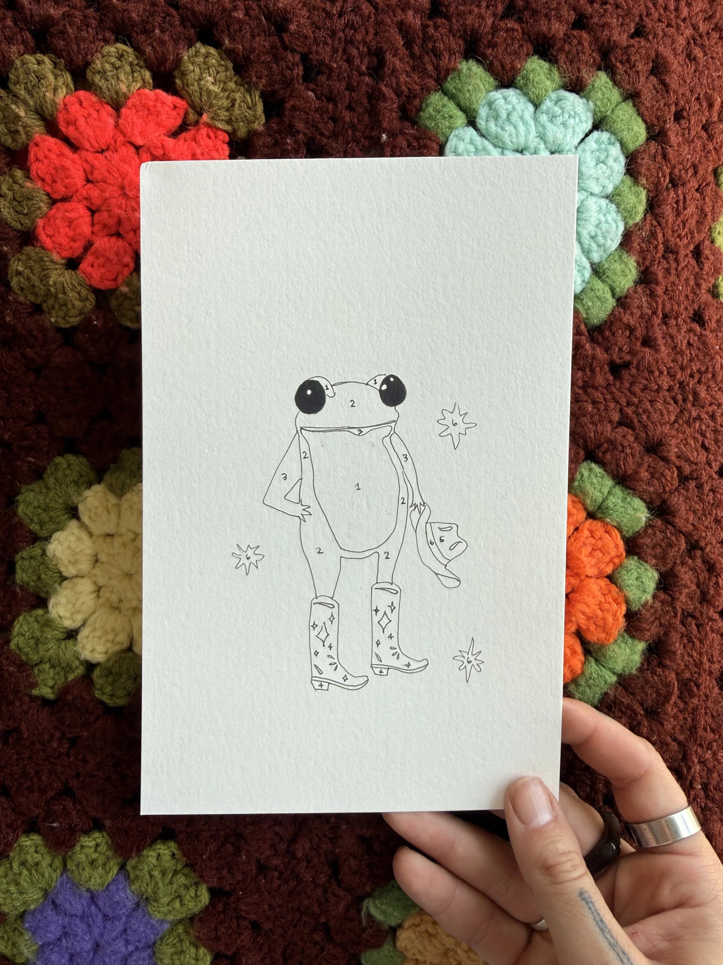Cowboy Frog - Handmade Paint by Number