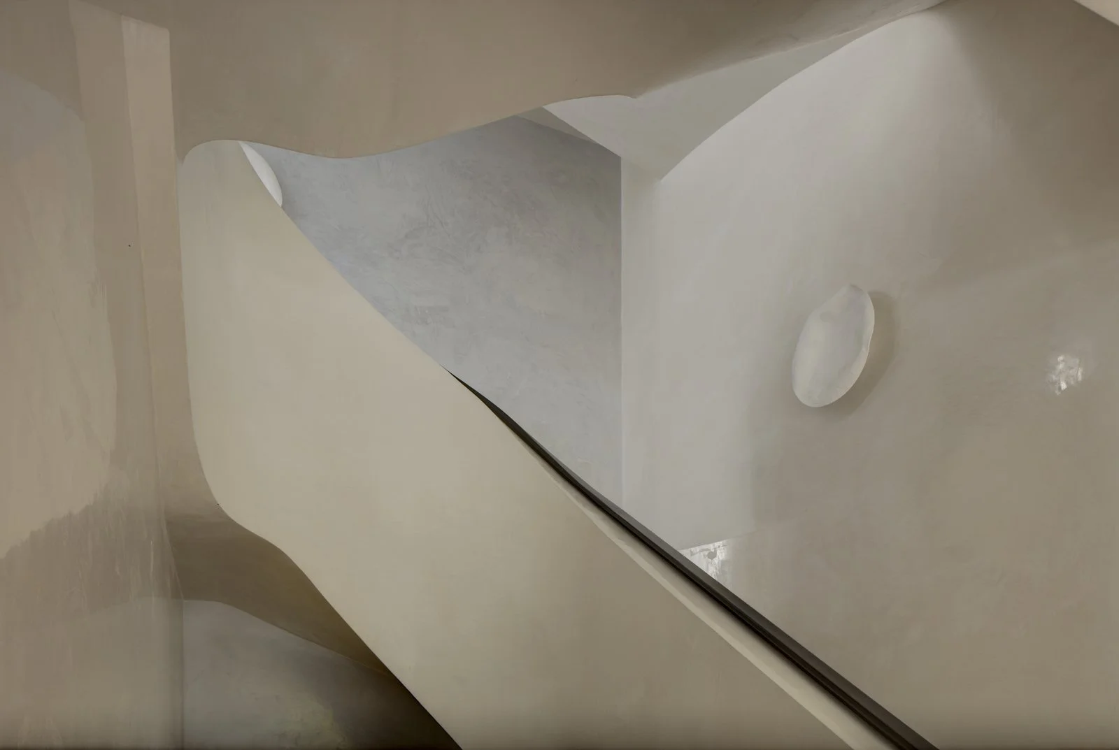 polished plaster stair void