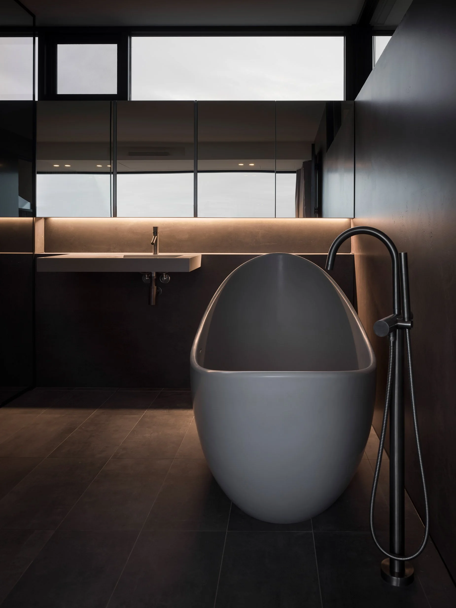 Polished plaster master bathroom