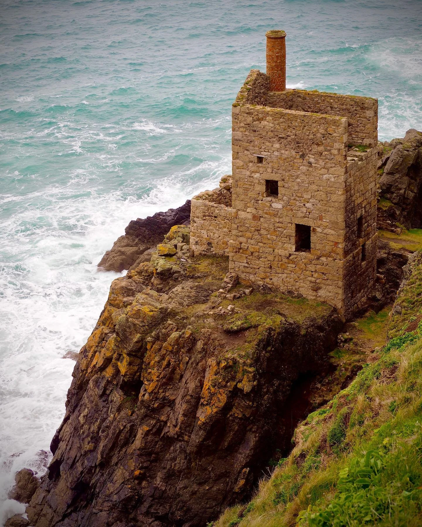 To the Tin Coast this week to see the crumbling stacks and engine houses in ruins upon the cliffs. 

Botallack was a pioneer of submarine mining, its shafts stretched 80 fathoms (150 meters) out from the mainland. Men struck rock in search of ore bel