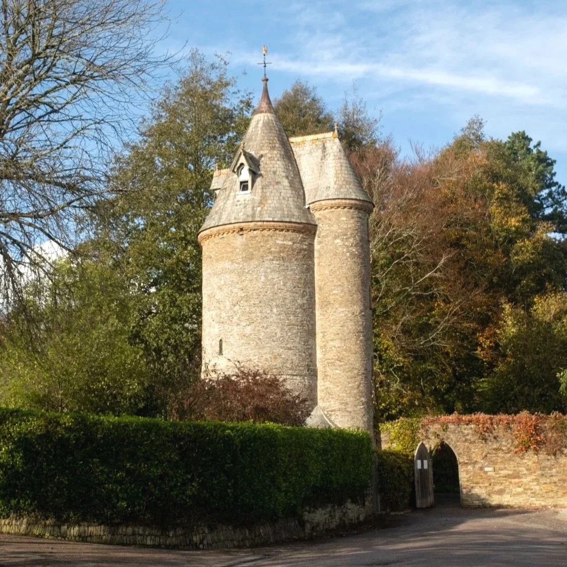 The water tower at Trelissick in Cornwall.
