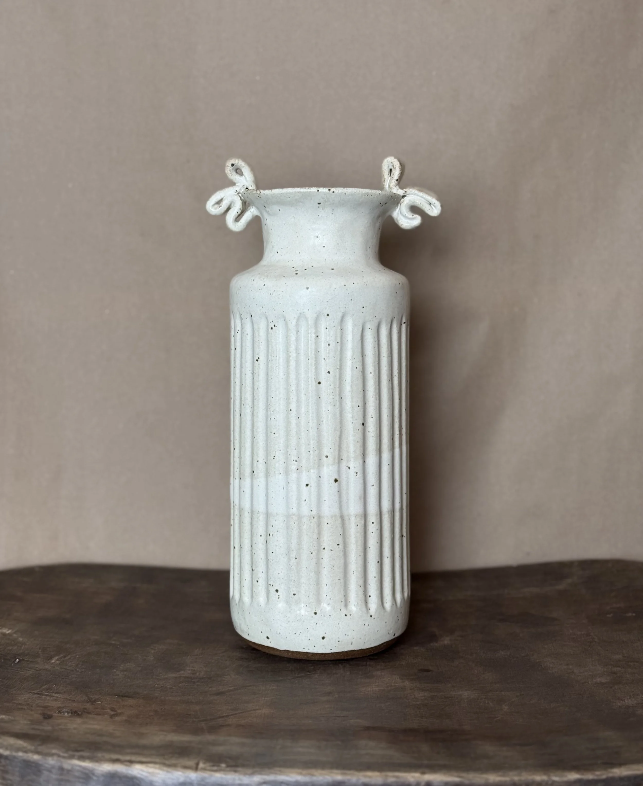 White Scalloped Vase