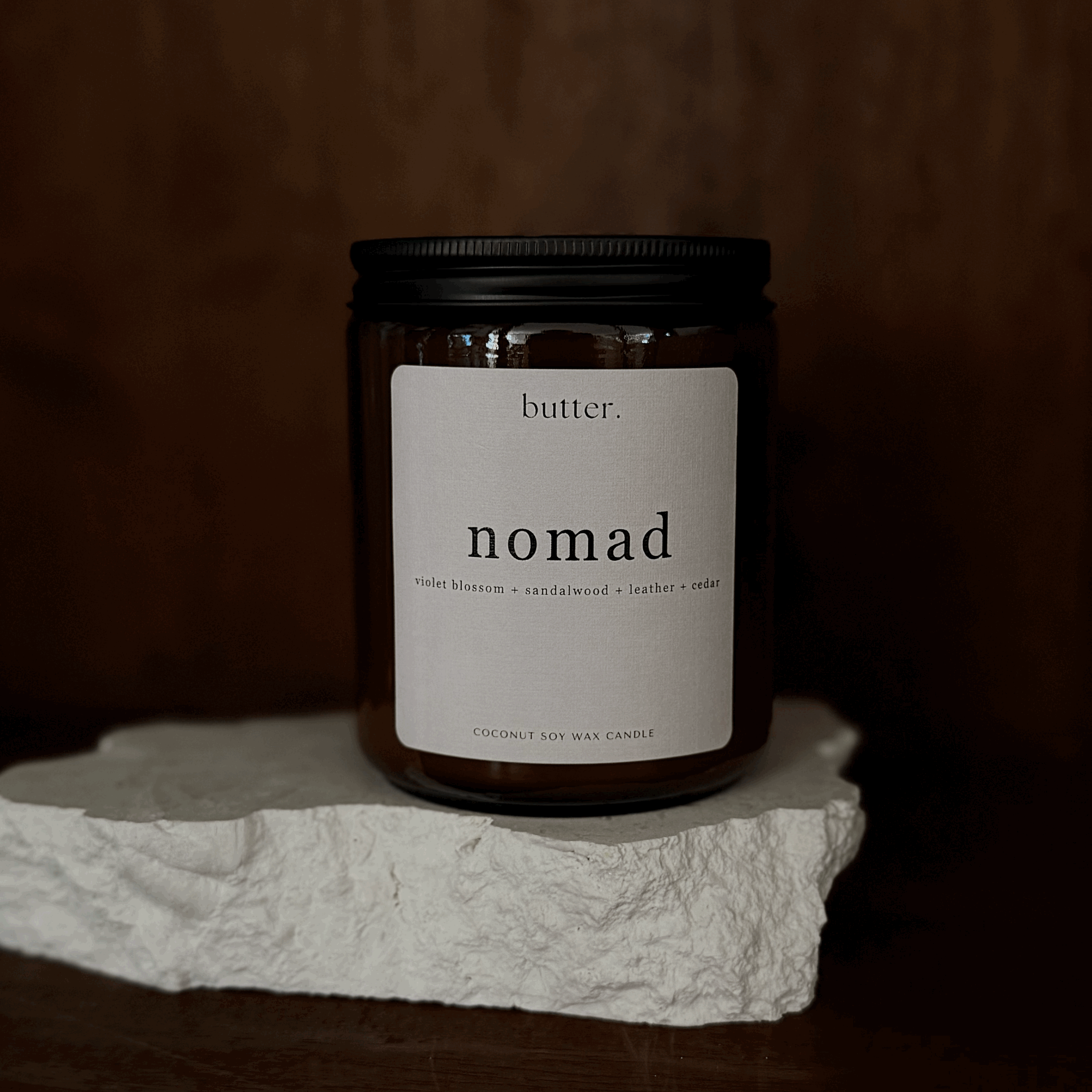 NOMAD - violet + sandalwood + leather + cedar
