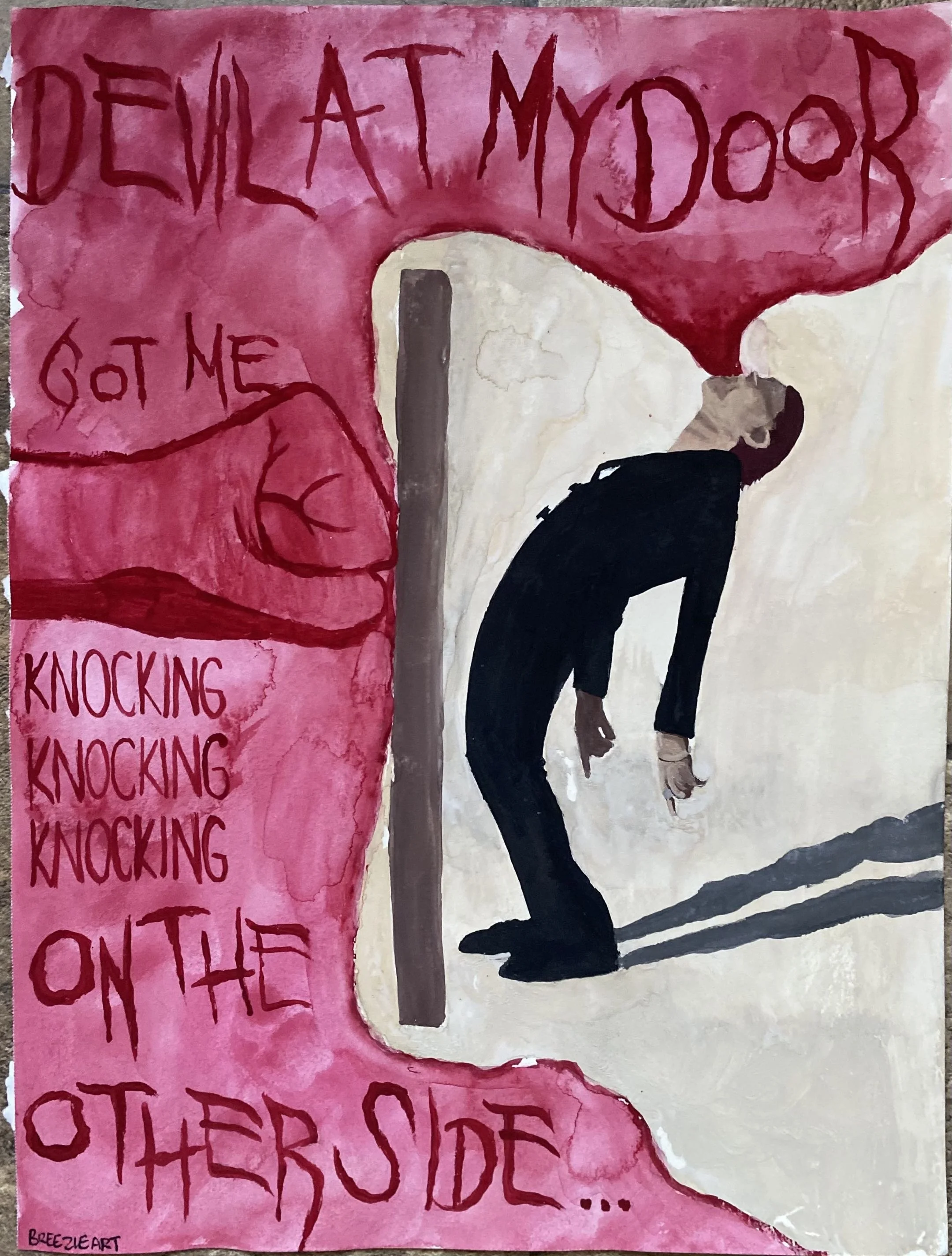 Devil at my Door - Watercolour on Paper - March 2020