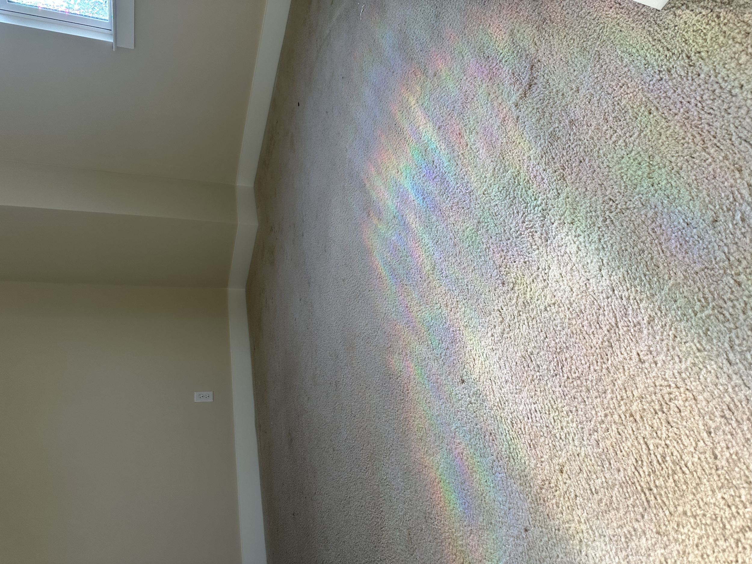 Old carpet in the bedroom upstairs