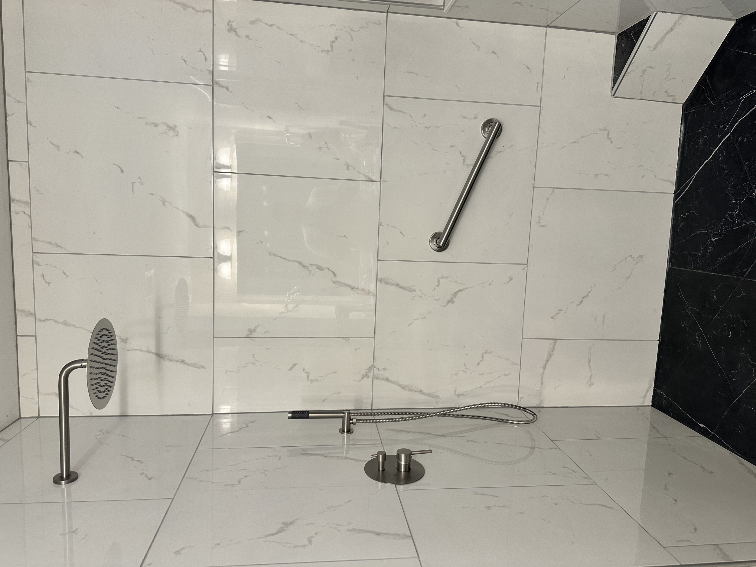 This was an ADA build so we added a grab bar for support.