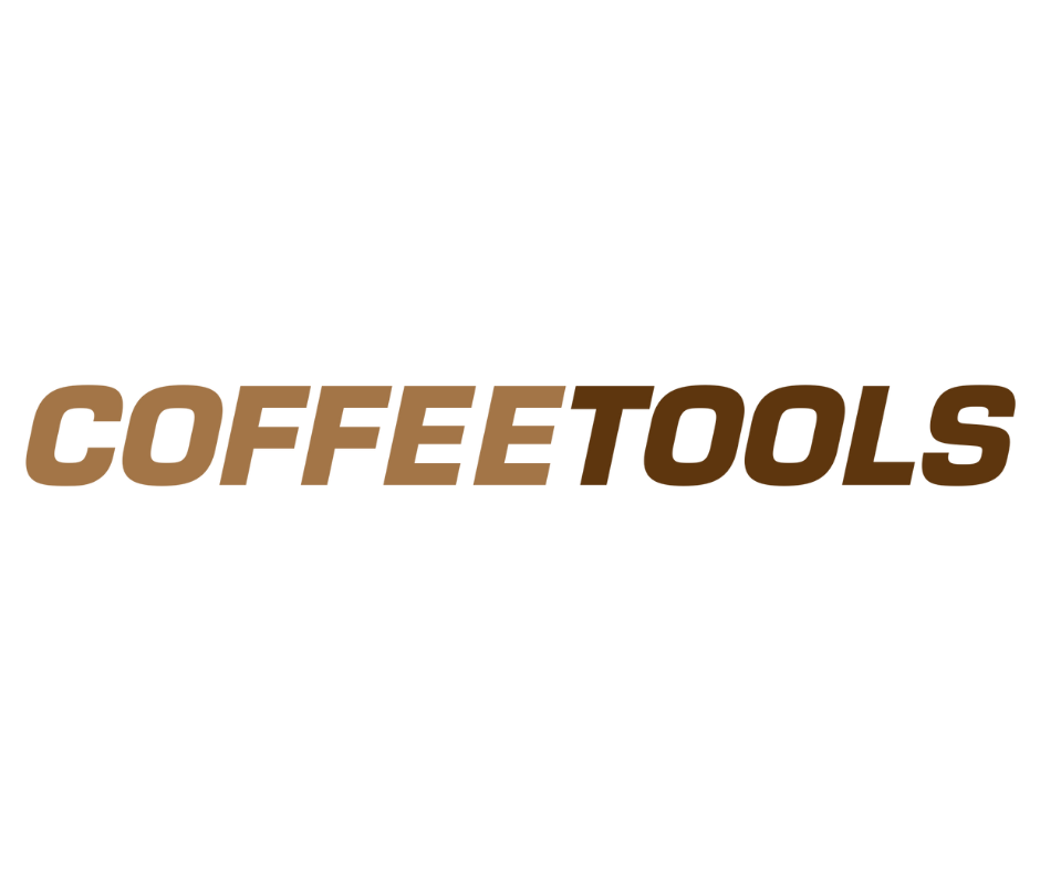 A logo with the words 'COFFEE TOOLS' in bold, brown, italicized font.