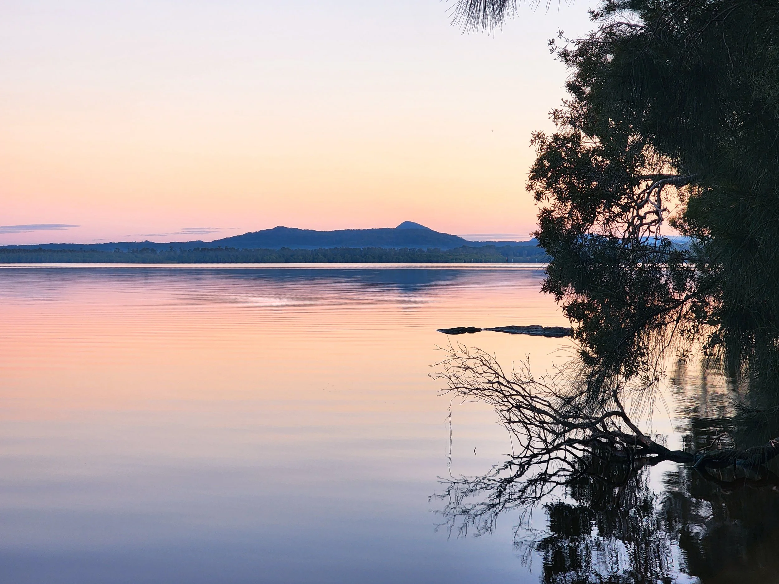 Smartphone displaying a purple screen with a smiling sun icon.