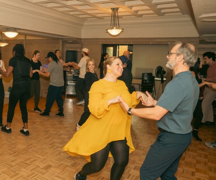 Class with happy students