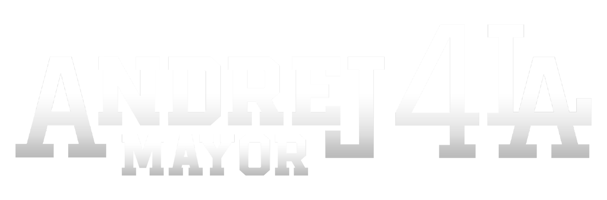Bold text in black and white reading 'ANDREZ/LA MAYOR' with an upward arrow above.