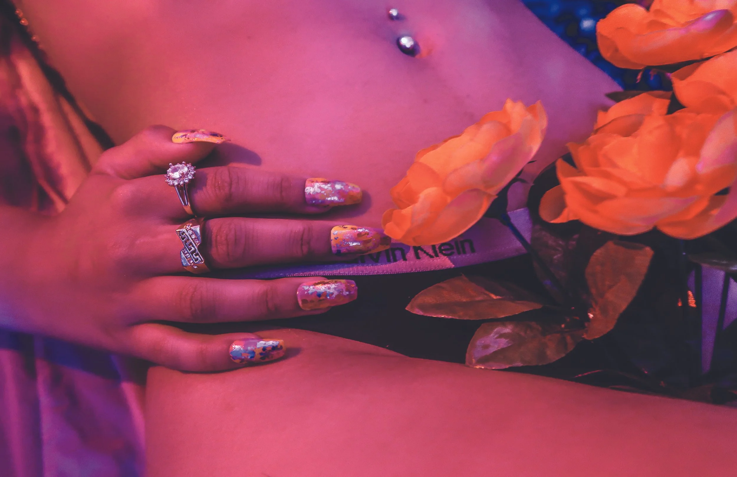  Creative Director/Set Designer/Photographer: Sonnah Allie  Creative Director/Set Designer: Theodora Delarny  Female Model: Juliet Wheeler  Wardrobe Stylist: Ashleigh Stunna  Wardrobe Credits:  Chain bra - @ amarachi.co.uk   Robe - Prettylittlething 