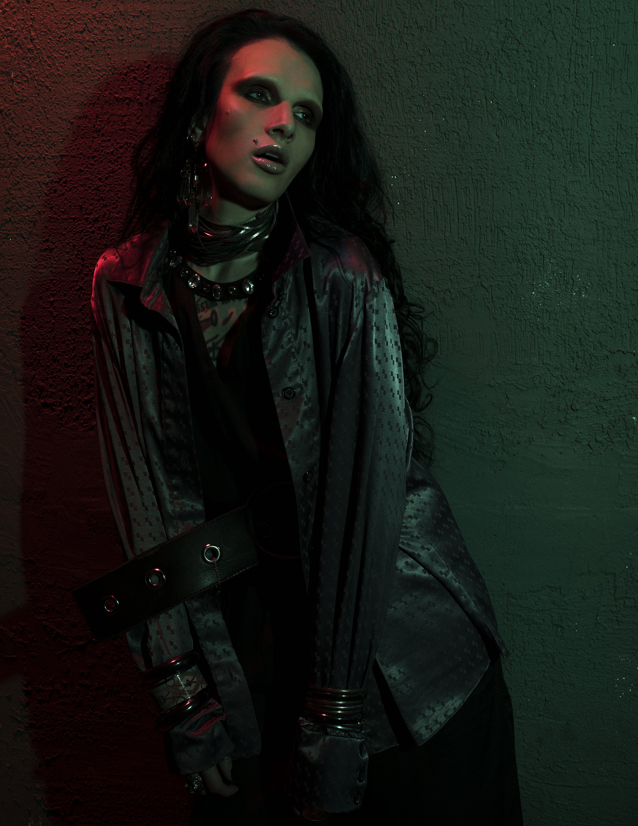  Jacket –  A.No  design / Silk overall – D&amp;G/ Boots – Angelic Imprint / Jewelry, vintage belt - stylist’s property 