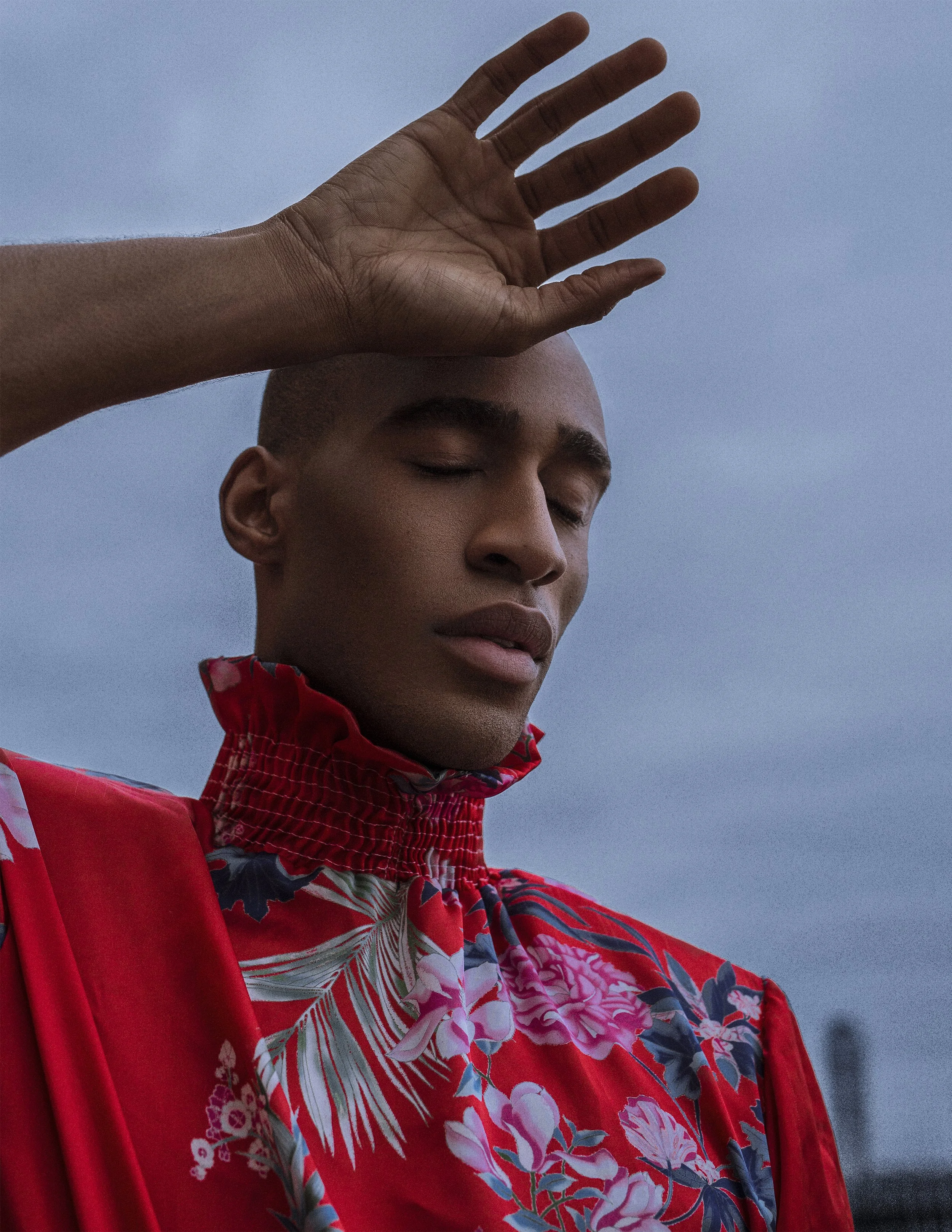 Photographer: James O'Doherty  Wardrobe Stylist/Creative Director: Monsieur Pariè  Model: Alexander Thomas @First Model Management    Wardrobe Credits:   Hat: Enni Lahderinne  Top: Maromas  Glasses: ASOS  Gloves: Zara  Pants: Liv Mains  Trainers: Ni