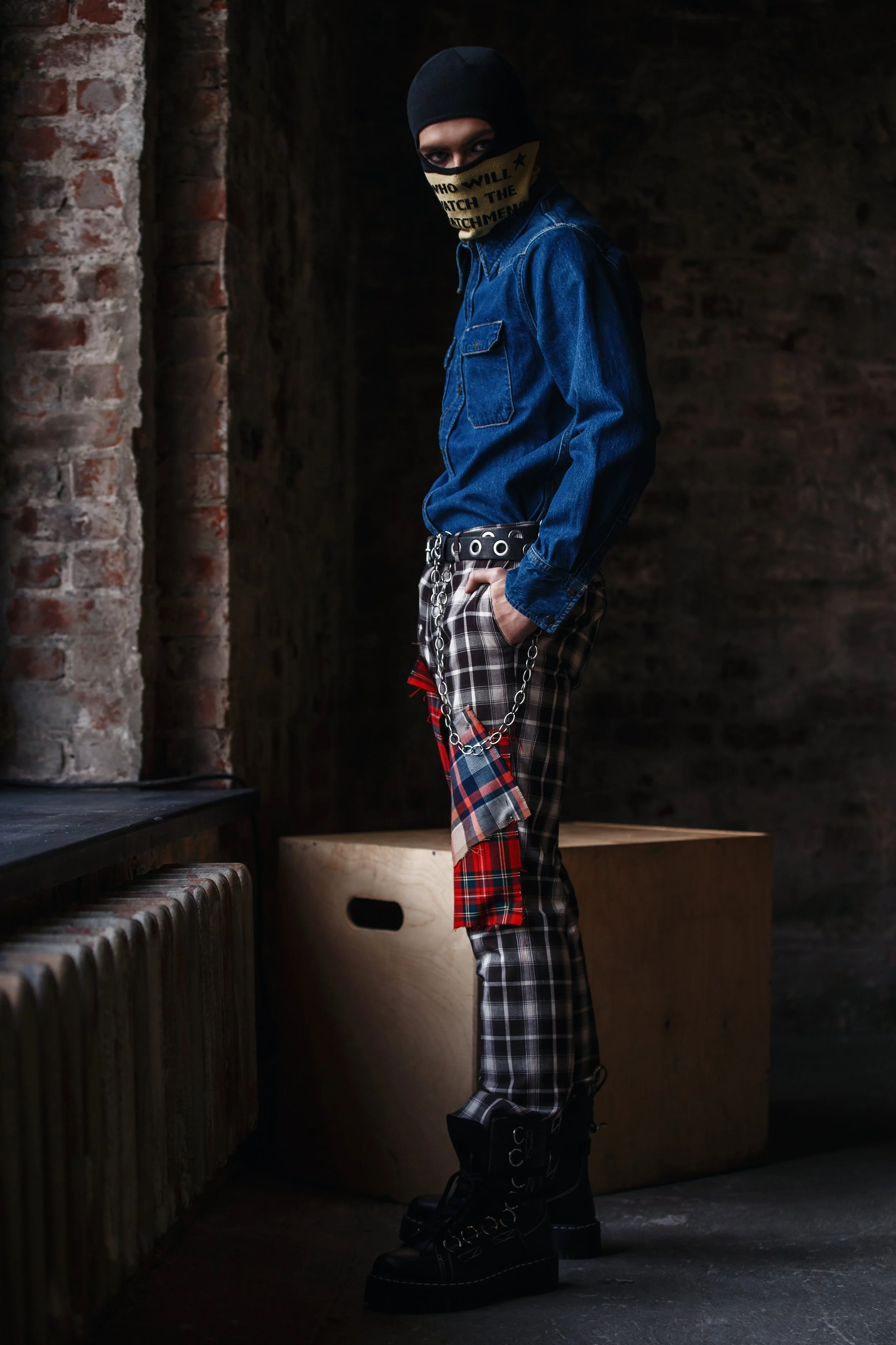  Photographer: Nadya Meleshko  Model: Ilya Chernobavskiy  Wardrobe Stylist: Dolinskaya Diana  Make-Up Artist: Regina Yagofarova    Wardrobe Credits:  Hat Volchok  Shirt Calvin Klein  Trousers ANDREA CAMPAGNA  Belt Diesel  Shoes Dr. Martens 