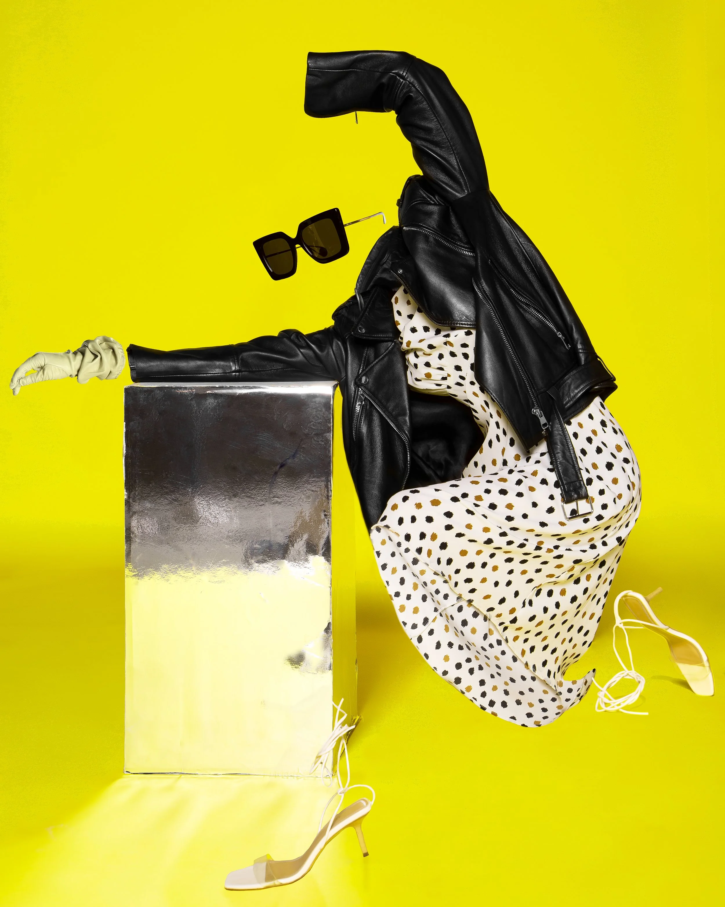  Wardrobe Credits:  Sunglasses: Celine   Jacket: Stradivarius Dress: Sportmax   Shoes: Zara   Glove: Prada 