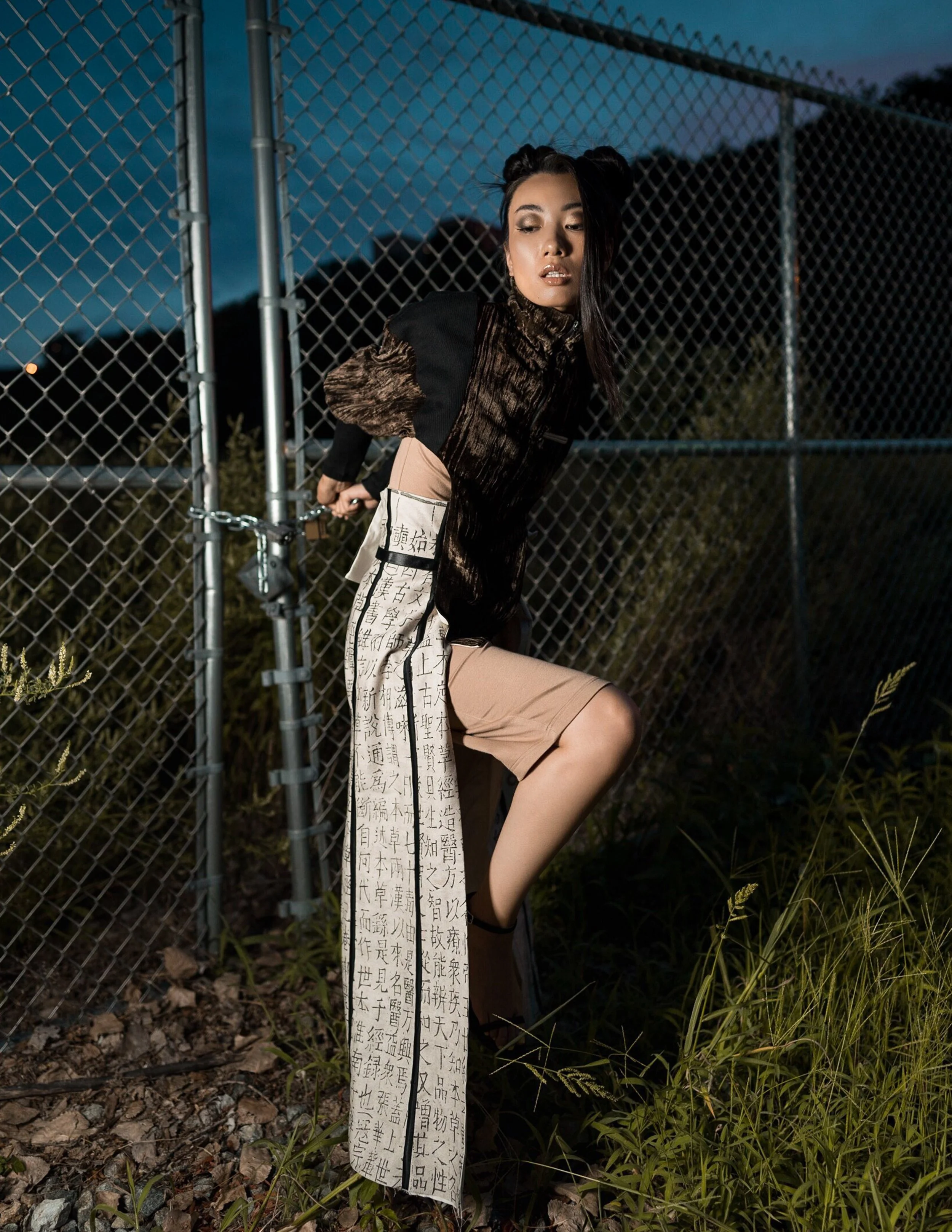  Photographer: RJ Tugbang  Female Model: Yuri Mori @EMG MODELS  Makeup Artist/Hair Stylist: Meeza Gee  Fashion Designer/Wardrobe Stylist: Yuan Wang    Wardrobe Credits:   Imprint Collection by Yuan Wang 