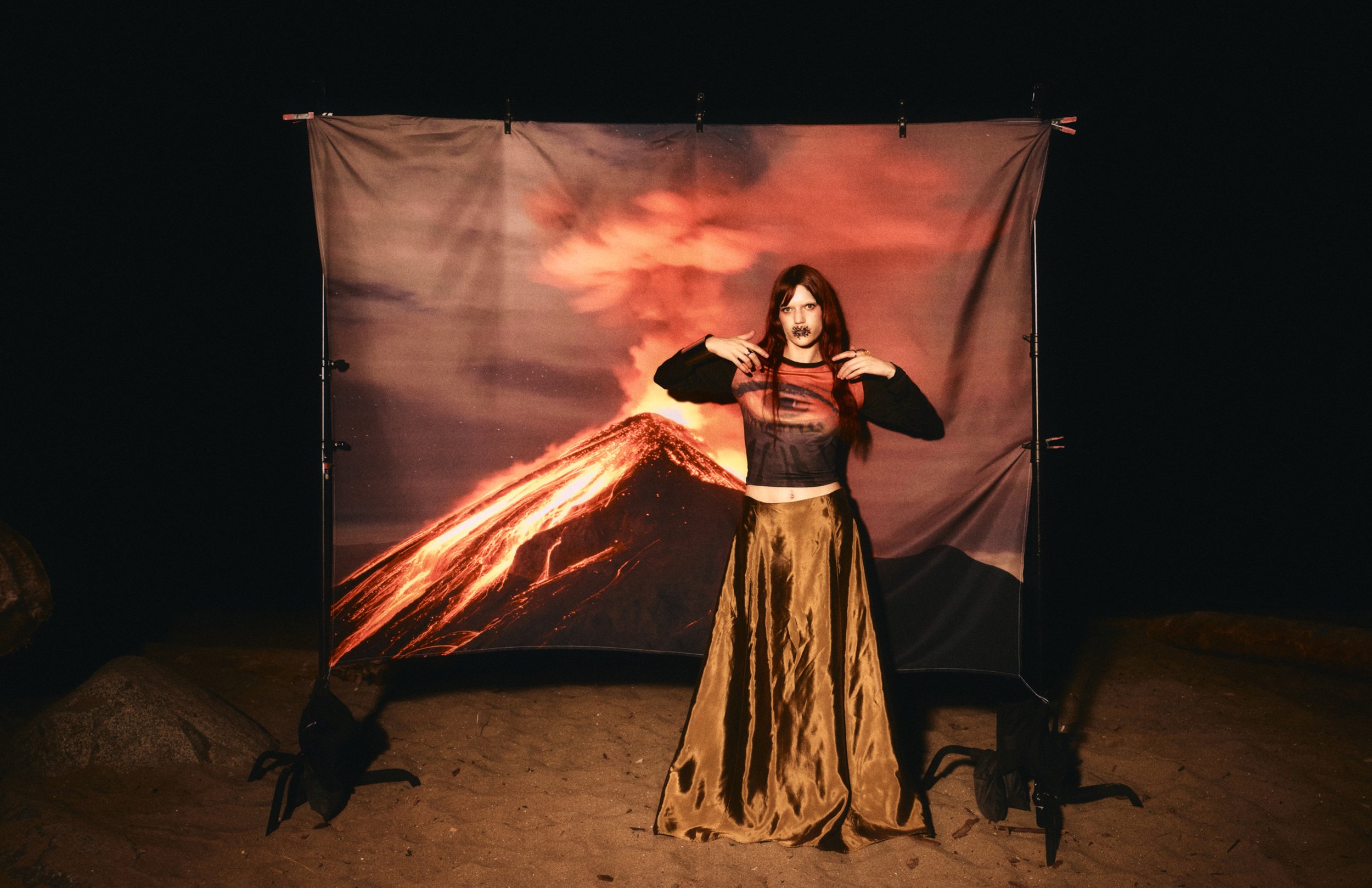  Wardrobe Credits  -Look 1  Top: Badeé    Skirt: Archival 90’s Silk    Rings: MAM    Cuff: Stylist’s Own 